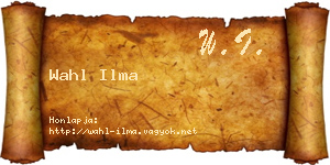 Wahl Ilma névjegykártya